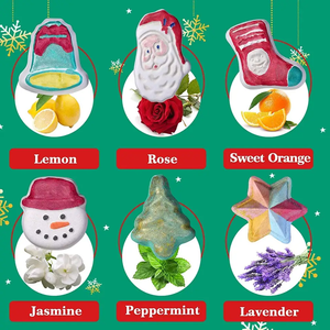 Bomba de baño efervescente colorida orgánica hecha a mano personalizada decoraciones navideñas bombas de baño juego de regalo para niños - Product Image 2