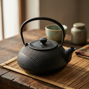 Traditional Chinese Metal <b>Tea</b> Kettle With Lid And Handle Black <b>Cast</b> <b>Iron</b> Design - Product Image 4