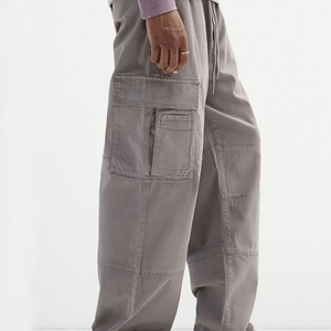 Pantalones Cargo Casuales de Algodón para Hombre, Estilo Moderno, Cintura Media, Tejido Worsted de Peso Medio, Corte Holgado, Pierna Ancha, Múltiples Bolsillos - Product Image 2