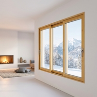 Rideau pliant horizontal isolant thermiquement en bois stratifié pin/chêne avec revêtement aluminium, design rustique, pour fenêtres de cuisine