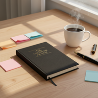 Agenda quotidien en cuir avec poche arrière, carnet de notes, organisateur de gratitude, tissu en lin et coton personnalisé 2026