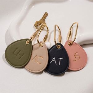 Spot Drop Shaped Car Keychain with Metal Buckle <b>Charm</b> <b>Keyring</b> Pendant Personalized Laser Engraved Letter Keychain - Product Image 1