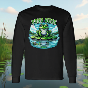 Frog Lily <b>Pad</b> Pond Boss Long Sleeve T-<b>Shirt</b> For Frog Lovers - Product Image 3