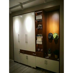 Meuble d'entrée en bois de style américain moderne, organisateur de buanderie intégré sur mesure, patère à manteaux, banc à <span class=keywords><strong>chaussures</strong></span>, grande capacité <span class=keywords><strong>pour</strong></span> couloir - Product Image 5