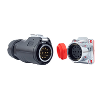 Enchufe de plástico impermeable LP24 M24 de 3/4/10/12/19/24 pines y conector de enchufe único de cuatro agujeros para Robot de automatización New Energy