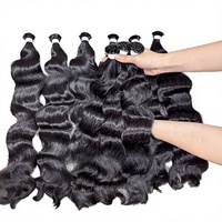 SMVIMPEX Extensions de cheveux humains Remy indiens à cuticules alignées, cheveux bruts lisses en vrac de temple d'Inde, 100g pour tissage