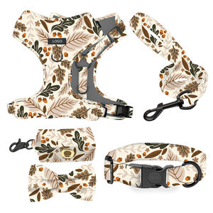 Neueste verstellbare Luxus Personalisieren Hunde geschirr Set Benutzer definierte Sublimation Haustier Halsband Set Hunde geschirr Leine - Product Image 3