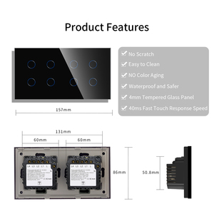 Interruptores Táctiles de 8 Canales Compatibles con la Aplicación Tuya Alexa y Control por Voz Zigbee de Bingoelec OEM ODM - Product Image 3