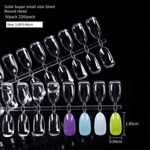 Empaquetado <span class=keywords><strong>de</strong></span> <span class=keywords><strong>uñas</strong></span> transparente corto y redondo, acrílico redondo plano y transparente, puntas <span class=keywords><strong>de</strong></span> <span class=keywords><strong>uñas</strong></span> personalizadas reutilizables cortas - Product Image 2