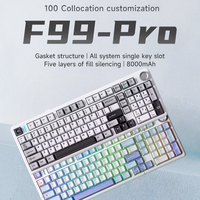 Clavier mécanique sans fil AULA F99 PRO, nouveau, interchangeable à chaud, RGB, ergonomique, pour jeux sur PC, 100 touches, utilisation au bureau et à domicile, en plastique