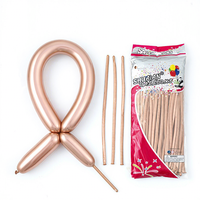 100 pièces/sac 260 Magic Weaving Twist Chrome Metallic Long Latex DIY Birthday Party Wedding Long Balloon