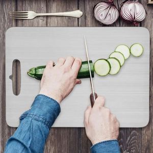 Durable Double-Sided 304 Stainless Steel Cutting <b>Board</b> Anti-Bacteria Anti-Mildew Eco-Friendly Dishwasher Safe Kitchen <b>Tools</b> - Product Image 3