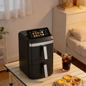 Freidora de Aire de Doble Cesta 13L 2026, 2800W, Control Digital, Temporizador 0-60min, 200 ° Control de temperatura C, sin aceite, mango de acero inoxidable - Product Image 6