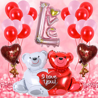 Ballons en aluminium en forme d'ours en peluche rouge pour la Saint-Valentin, taille personnalisée, séchage rapide, décorations de fête, nouveauté très demandée