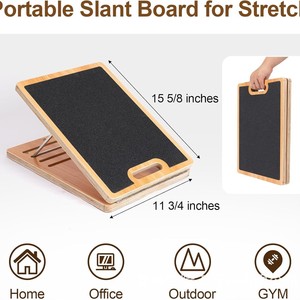 Tabla de estiramiento de altura ajustable, estirador de pantorrillas de madera, tabla de entrenamiento de yoga y fitness, pedal de equilibrio de madera maciza - Product Image 4