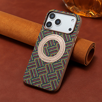 Étui de téléphone rotatif magnétique avec béquille, texture tressée en liège vintage, personnalisé en usine (OEM/ODM), compatible avec les séries Apple