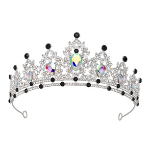 Diadèmes de Luxe en <span class=keywords><strong>Cristal</strong></span> pour Femme, Accessoire Couronne Scintillante en Alliage Coloré pour Mariage, Vente en Gros - Product Image 2
