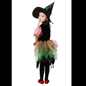 Nouveauté - Costume de sorcière pour filles pour fête d'Halloween, robe de cosplay avec chapeau 4ourcostumes - Product Image 2