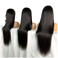 Wig Grosir Pre Plucked Pre Bleached Transparan 360 Lace Front Wig Vendor 13x4 Hd Lace Glueless Wig Lurus Panjang