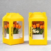 Kotak Kertas Buket Bunga Daur Ulang Grosir Kotak Pengiriman Mawar Mewah Hari Valentine Kotak Kemasan Hadiah Bergelombang Daur Ulang