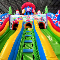 Grand toboggan aquatique gonflable avec piscine à jets d'eau et château gonflable combiné, toboggan en PVC de qualité commerciale pour parc extérieur pour enfants