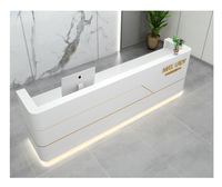 Meuble de réception moderne pour restaurant, hôtel, salon de beauté, design commercial, bureau de réception en marbre blanc
