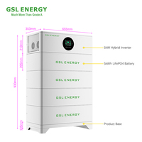 Batterie LiFePO4 tout-en-un empilable GSL ENERGY 10,24 kWh 51,2 V 200 Ah, batterie au lithium, batterie solaire, stockage d'énergie domestique, IP54