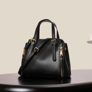 Elegante Bolso de Hombro Cruzado de Piel Genuina de Vacuno para Mujer, Versátil, con Cremallera, de Moda, Tipo Cubo, de Capa Superior - Product Image 4