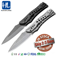 HL Multifunktionales Großes Graues Klappmesser mit 3CR13 Stahlklinge und Diamant-gefrästem Griff für Wandern, Outdoor und Camping, OEM Campingwerkzeuge
