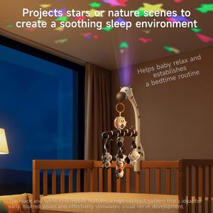 Tumama Kids - Juguete <span class=keywords><strong>de</strong></span> Luz Nocturna con Forma <span class=keywords><strong>de</strong></span> Cebra, Funciona con Pilas, Móvil Musical para Cuna con Peluche <span class=keywords><strong>de</strong></span> Búho, Juguetes Giratorios Colgantes - Product Image 4