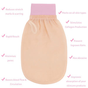 टैन के बाद शरीर के लिए टर्किश रॉ कोकून सिल्क एक्सफ़ोलीएटिंग दस्ताने सिल्क एक्सफ़ोलीएटिंग दस्ताने - Product Image 5