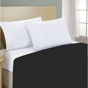 Flat <b>Sheet</b> 150x300cm 100% Cotton Black For Italian <b>Single</b> <b>Bed</b> Size - Product Image 3