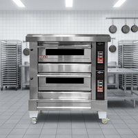 Four à pâtisserie professionnel Dongpei NSG-204P en acier inoxydable, 2 niveaux, 4 plateaux, gaz et électrique