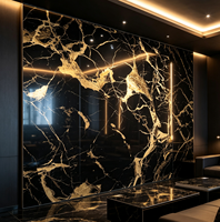 Panneau mural doré avec revêtement UV personnalisé, directement de l'usine, pour la décoration intérieure d'hôtels, bars, KTV, spas et salles d'exposition
