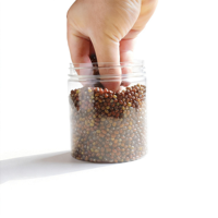 Pot en plastique PET transparent avec couvercle en aluminium |   Boîte à large ouverture anti-poussière avec logo personnalisé pour le stockage des aliments, des bonbons et des biscuits