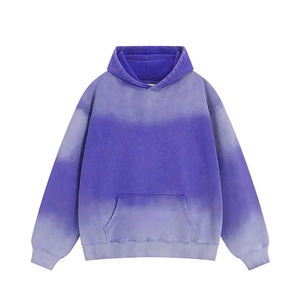 Double In Thermal Acid Washed Hoodie Custom Made Winter Hoodie New Style 100% Cotton Sun Faded Men's Hoodies - Product Image 5