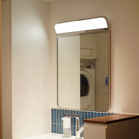 Miroir de salle de bain LED moderne à suspendre au mur, avec commande tactile, éclairage réglable, miroir éclairé pour salle de bain