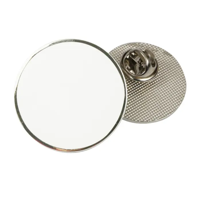 Venta al por mayor, pin de solapa redondo de metal en blanco, pin de solapa con logotipo de impresión digital uv