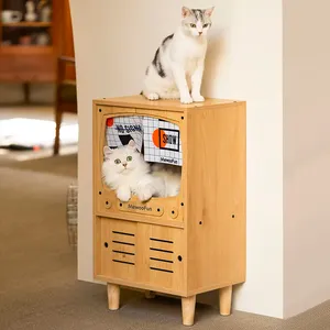 MewooFun 가정 현대 작풍 고양이 집 Scratcher 호화스러운 애완 동물 고양이 집 가구