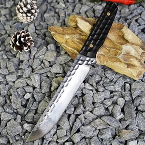 Couteau tactique à lame fixe forgé à la main pour l'extérieur avec manche en bois d'ébène personnalisable OEM, couteau de survie pour le camping et la chasse avec étui - Product Image 2