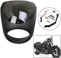 Carénage pour phare de moto, écran transparent rétro 7 pouces Style Cafe Racer, adapté au pare-brise et au phare, 7 pouces