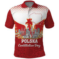Pologne Jour de l'Indépendance Polo Pologne Aigle Blanc Motif Floral Polonais En Gros Pologne Drapeau Conception Polo À Manches Courtes