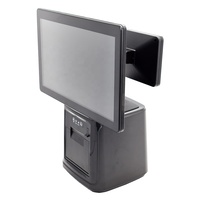 Caisse enregistreuse tout-en-un WOSHUO TS-1403C avec écran LCD double de 14 pouces, interface USB, imprimante de reçus intégrée de 58 mm