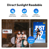 Monitor de Pantalla LCD de Alto Brillo para Escaparates Publicitarios 3000 Nits Señalización Digital Legible a la Luz del Sol