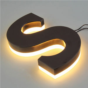 Лидер продаж, настенное название, 3d светодиодный логотип из нержавеющей стали, подсветка Букв, 3d подсветка, знак, электронный знак с подсветкой - Product Image 5