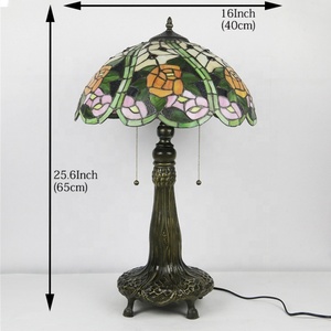 LongHuiJing European 16Inch Wide Flexible AC E26 Stained Glass Table Lamp with Zinc Alloy Base - Product Image 3