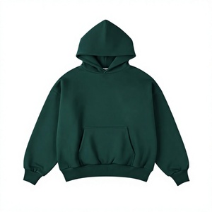 Sweat-shirt à capuche surdimensionné personnalisé avec logo, unisexe, vert uni, décontracté, pour l'hiver, 100% coton respirant, transfert thermique - Product Image 5