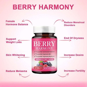 OEM/ODM naturale equilibrio ormonale femminile bacche armonia compresse pillole con germogli di soia calcio <span class=keywords><strong>per</strong></span> le donne mestruali - Product Image 4