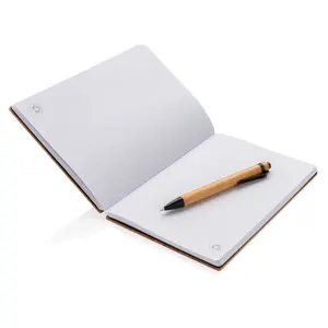 A5 bamboo <b>pen</b> <b>and</b> <b>notebook</b> <b>set</b> sustainable merchandising - Product Image 4