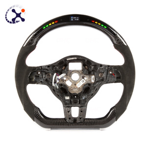 Volante de carreras personalizado LED RPM para <span class=keywords><strong>VW</strong></span> Golf 7 MK7 Mk7.5 GTI Scirocco Polo GTS <span class=keywords><strong>R</strong></span> <span class=keywords><strong>Line</strong></span> 2014-2017 Forge de fibra de carbono - Product Image 4